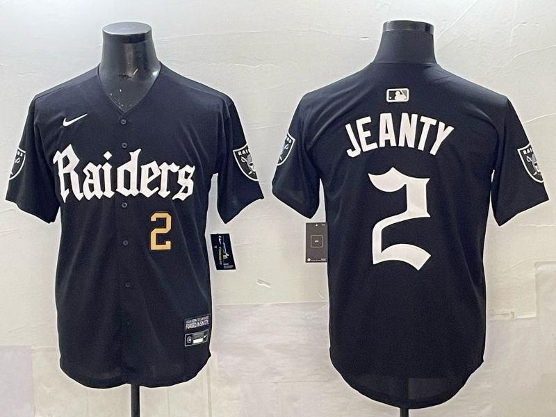 Men 2025 Oakland Raiders #2 Jeanty Black 6th generation Joint Name Nike Limited NFL Jersey style 03